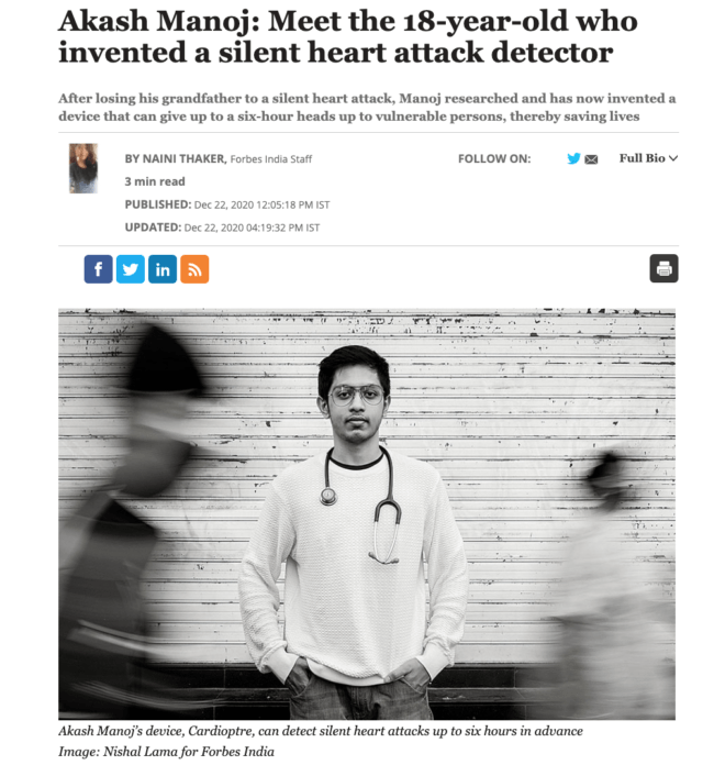 Akash Manoj portrait for Forbesindia by dropdstudio